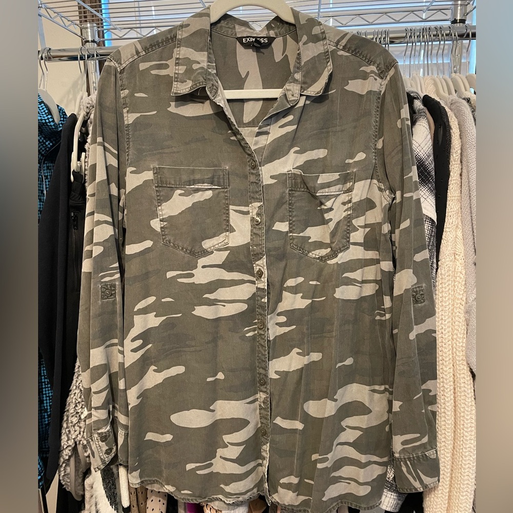 Express Long Sleeve Camo Shirt